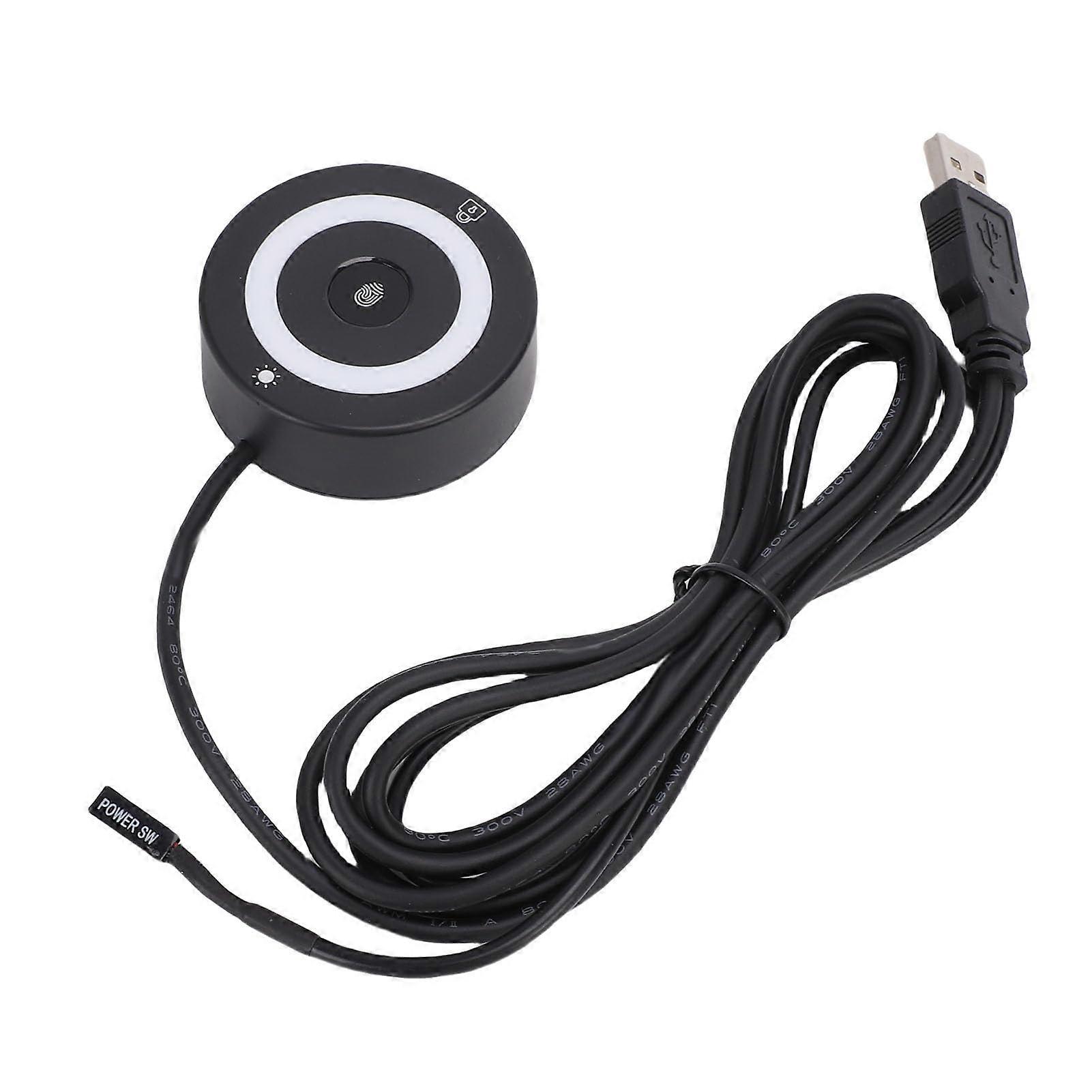 Fingerprint Reader with RGB Light, 360° Recognition, MultiUser Storage for Windows 10 11 Login