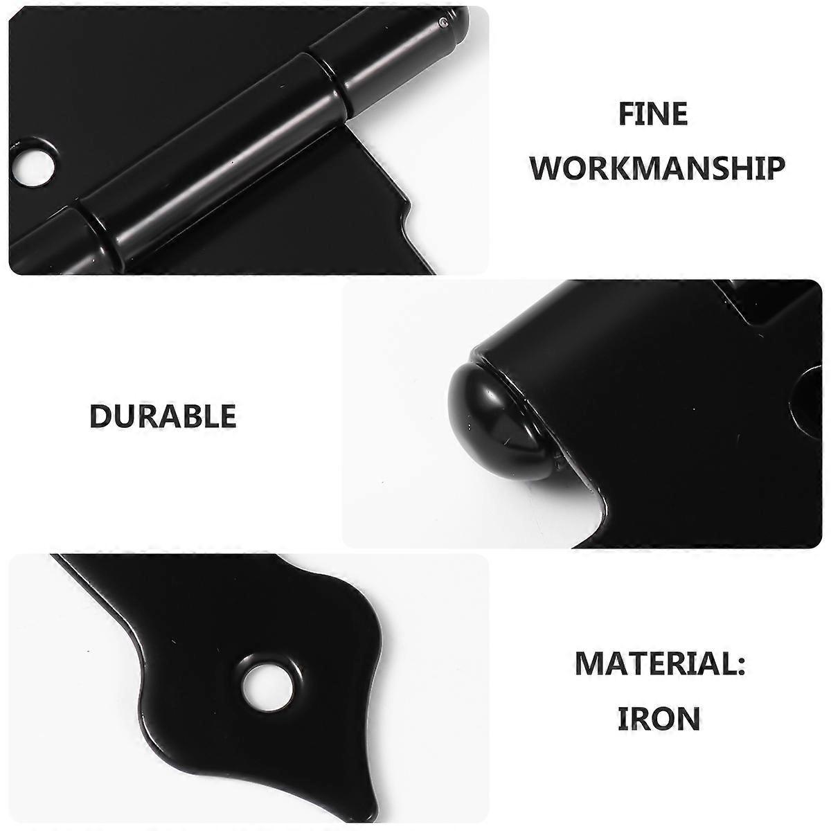 Black Door Hinge Rustproof Iron Material for Shed with 3Pcs T Shape Hinges