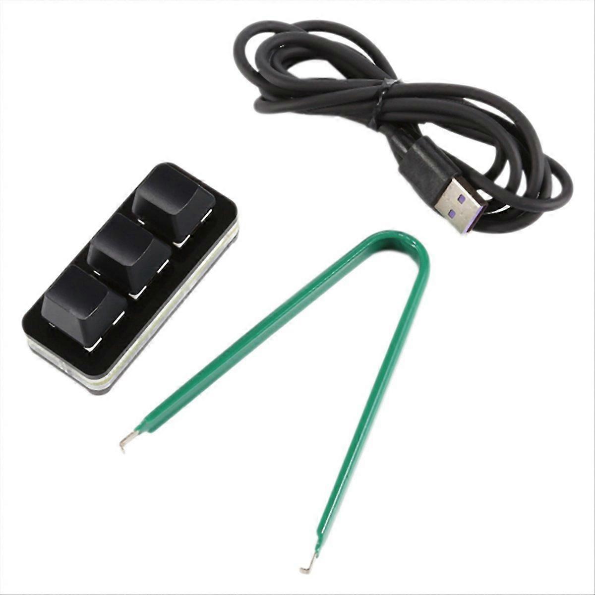 3 Keys Custom Mini Keyboard Copy Paste Cut Select All Enter Black