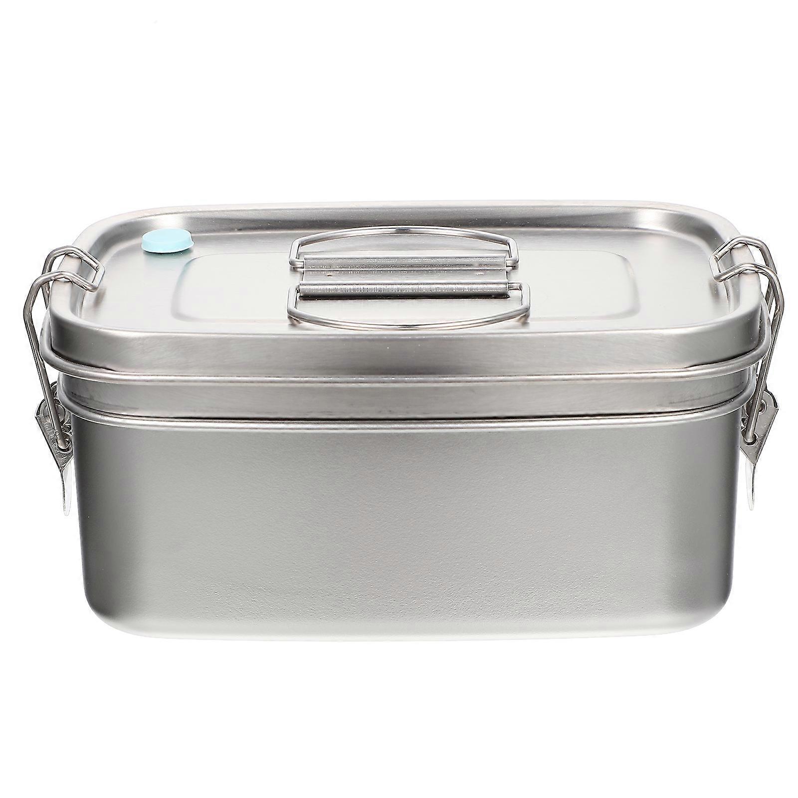 304 Stainless Steel Bento Box for Storage Use 1 Rectangular Lunch Container