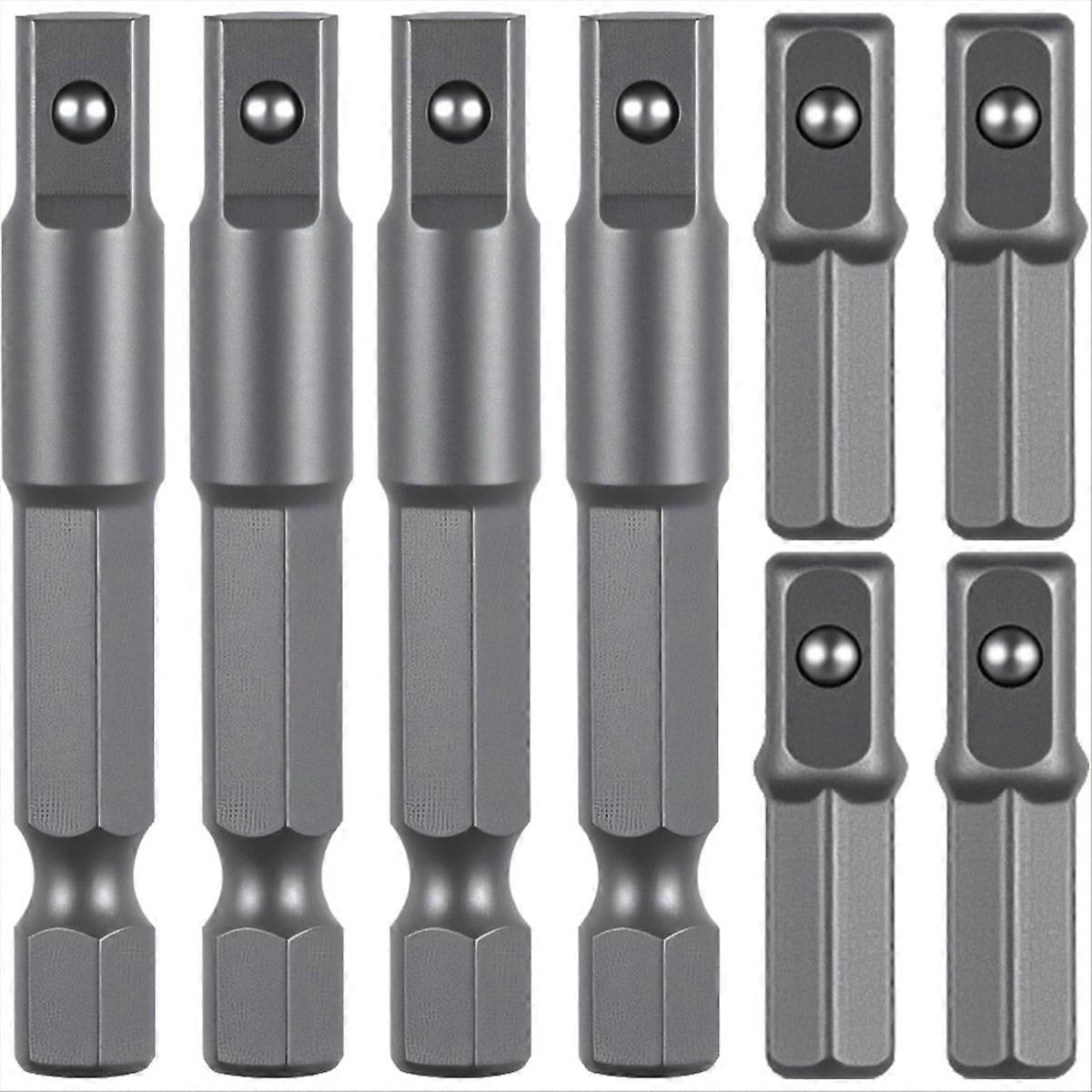 8 Pieces 1/4 Hex to 1/4 Square Socket Adapter