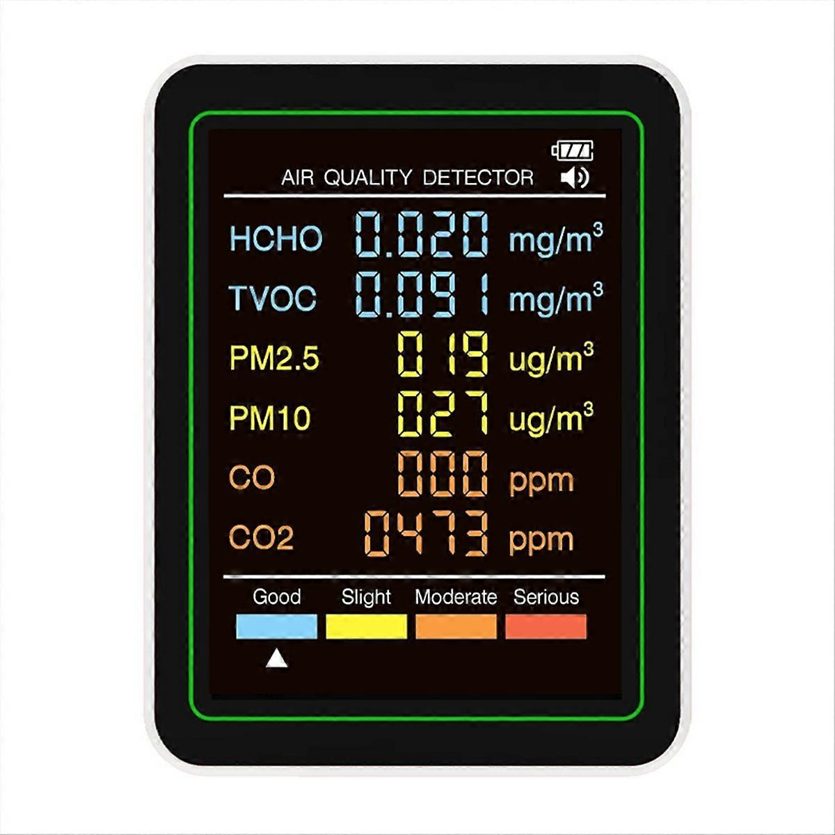 6 in 1 Luchtkwaliteitsmonitor Multifunctioneel Automatisch Display A