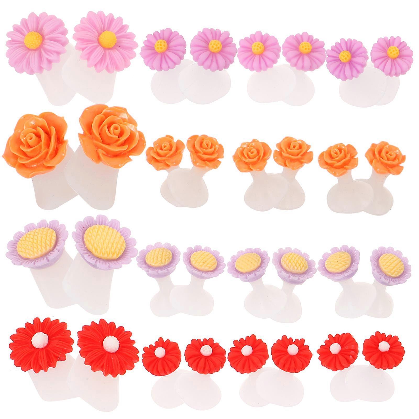 Flower Toe Separators Silicone for Pedicure Use 32 Pieces Assorted Colors
