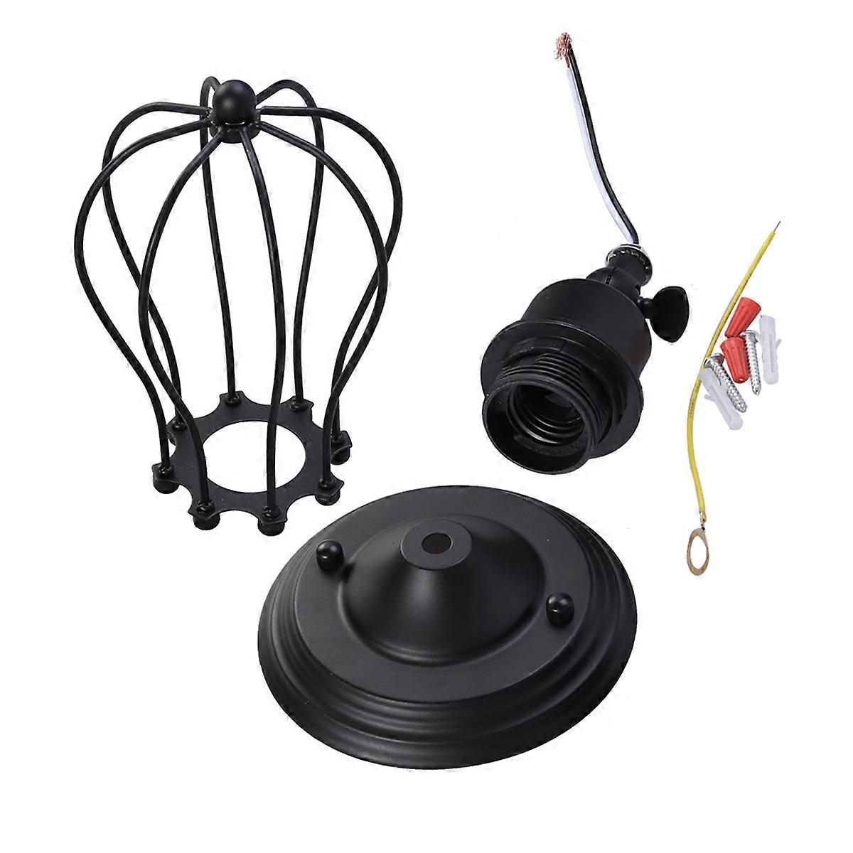 Wrought Iron Grapefruit Wall Lamp for Decor Black Single Head E27 Socket