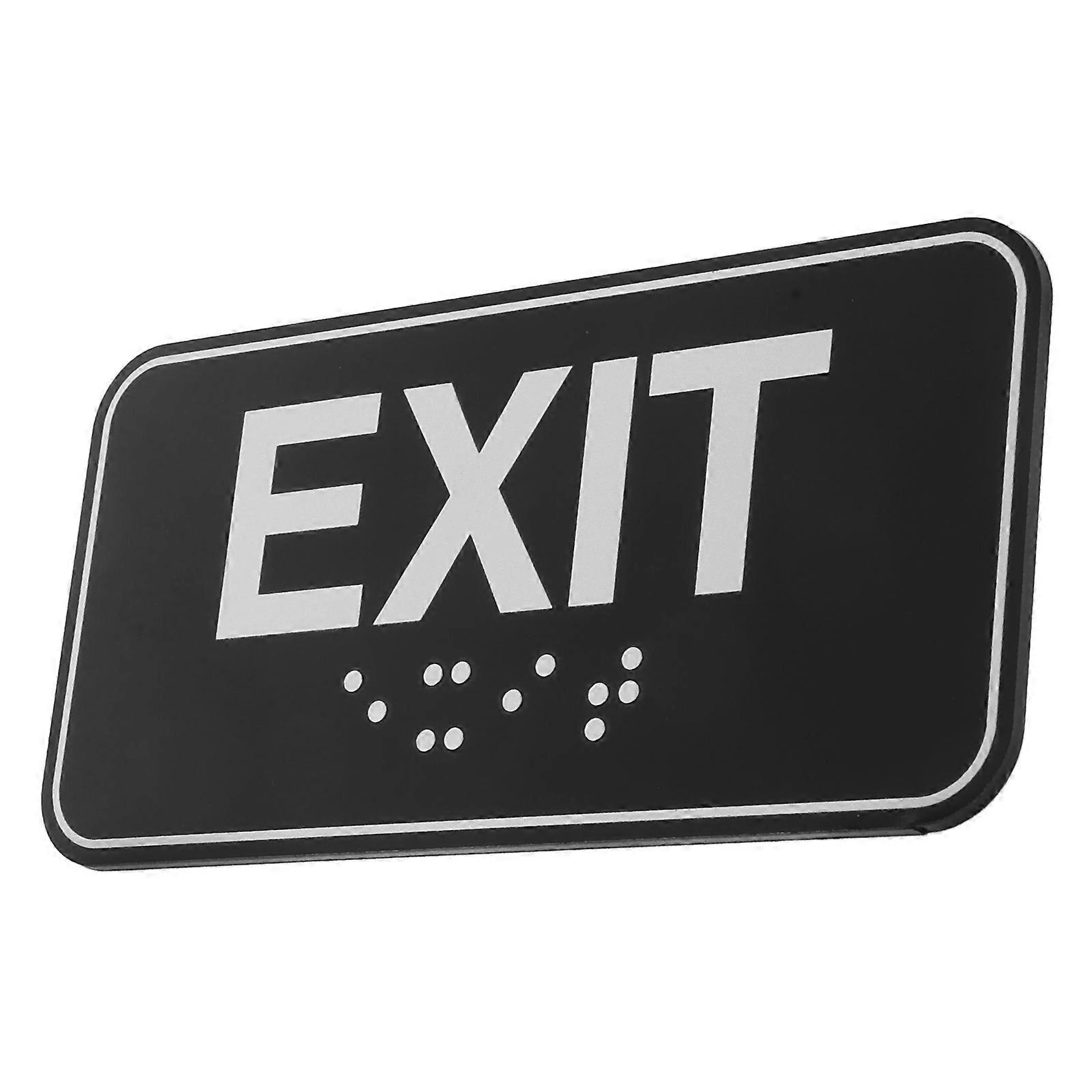 Self Adhesive Braille Exit Sign Safe Exit Indicator Sign 4Pcs for Corridors