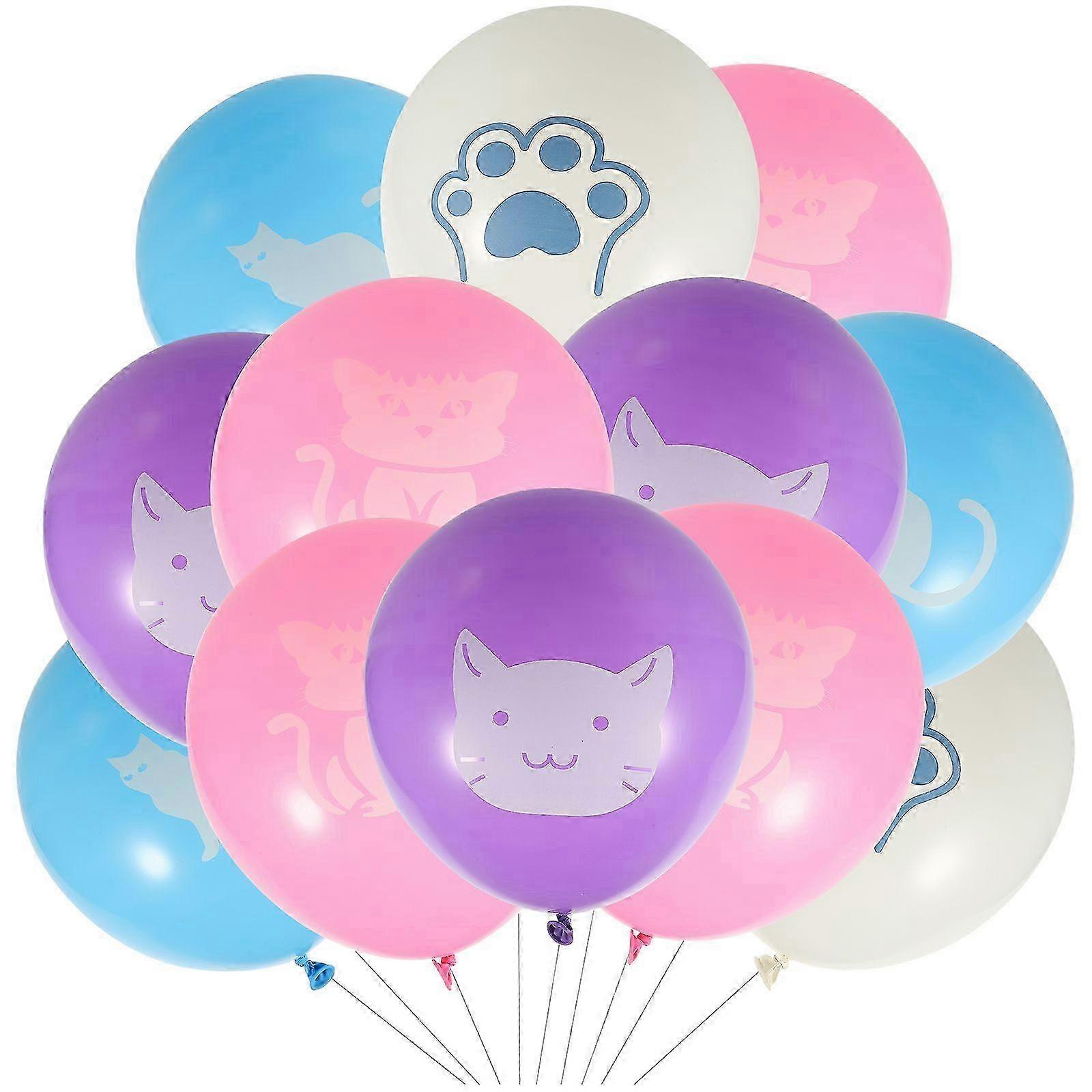 40Pcs Adorable Multi function Cat Decorative Birthday Party Balloons