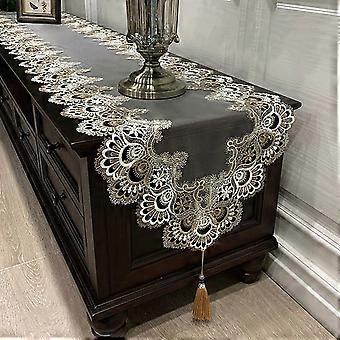 Makramee-Tischläufer für Partys, Tischläufer aus Spitze mit floraler Stickerei, Tischdecke, Tischdekoration für Hochzeiten, Zuhause und Esszimmer