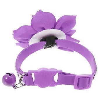5Pcs Purple Rhinestone Dog Collar Adjustable Comfortable Pet Dog Necklace