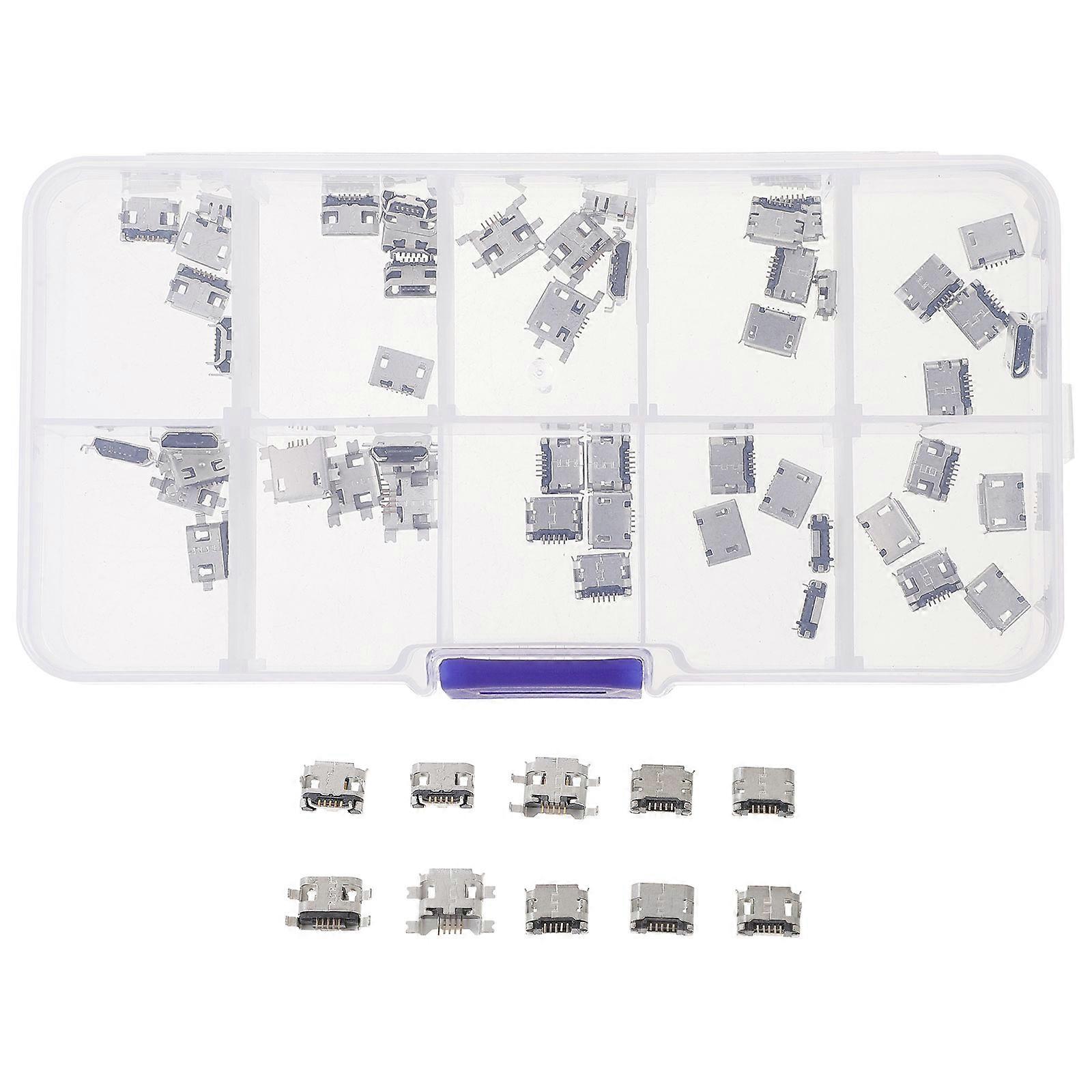 Micro USB Port 50Pcs Micro USB Solder Plug for Computer Use