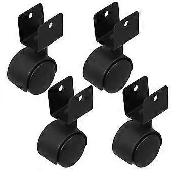 Lot de 4 roulettes pivotantes avec support en U pour lit bébé, commode, armoire, bureau, usage domestique ou professionnel