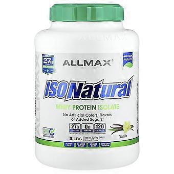 ALLMAX, ISONatural™, Wei-eiwitisolaat, Vanille, 2,27 kg