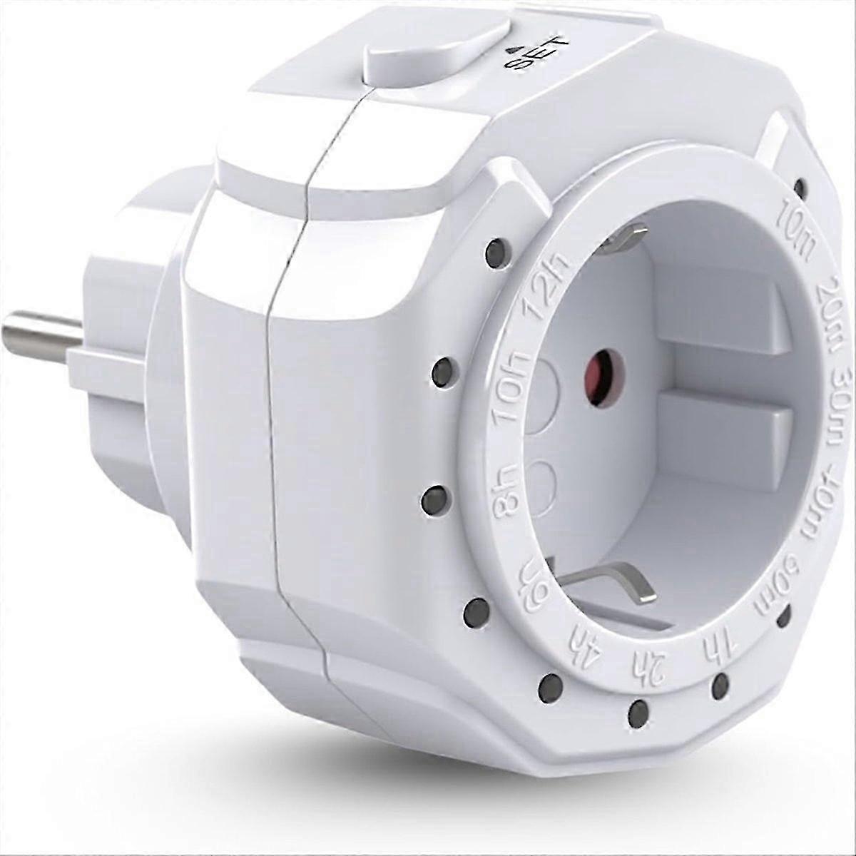 12 Time Ranges with 2 Buttons Timer Switch Socket LED Display, Countdown Status compatible with Lighting and Household EU Plug