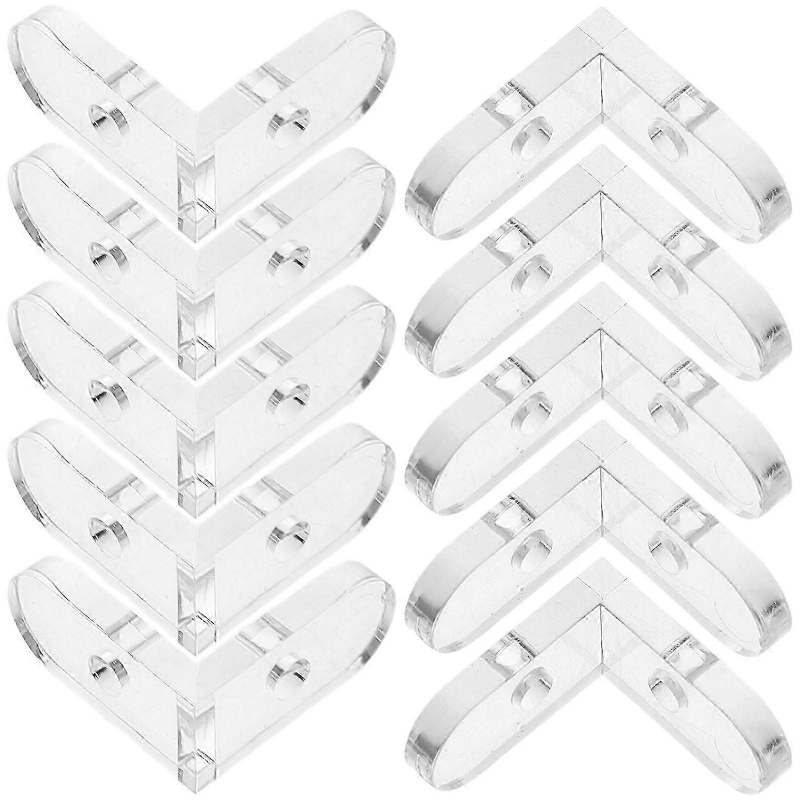 Angle Bracket Clear Nail Clamps compatible with Storage Sealing Practical 15Pcs