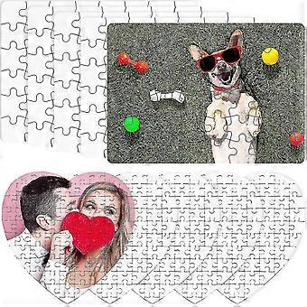 Set Of 10 Blank Sublimation Puzzles A5 Heart Shaped Blank Puzzles White Diy Custom Puzzles