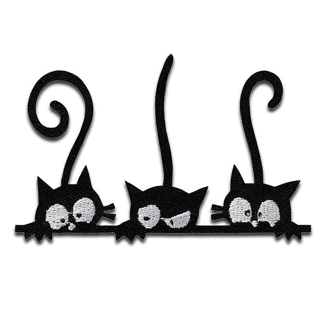 Three Cats Animal - Patch, Iron-on Patch, Iron On Patch, Size: 8.8 x 5.5 cm