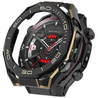 Smartwatch Case + Protective Glass for Huawei Watch Ultimate 2 Cover Black Gold