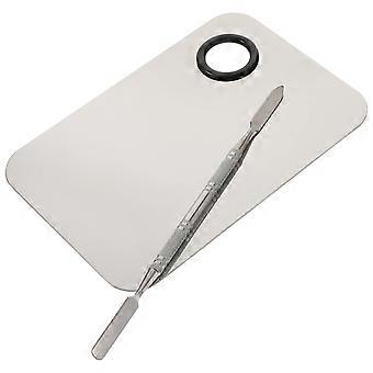 Make-up-Mischpalette mit doppelseitigem Edelstahlspatel für hygienisches und präzises Verblenden