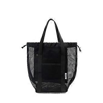 Durable Drawstring Mesh Shower Bag Hand-held Large Capacity Beach Tote Bag Handbag Collapsible Cosmetic Organiser Case Fitness