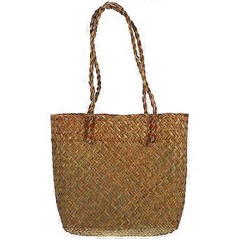 Frauen Sommer Strohtasche Lässige Rattan gewebte Strandtasche Große Kapazität Tragetasche Handgemachte Frauen Umhängetasche