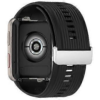 Silicone Watch Strap for Huawei Watch D Replacement Adjustable 135mm+97.3mm Black Band with Breathable Holes Sporty Design Unisex