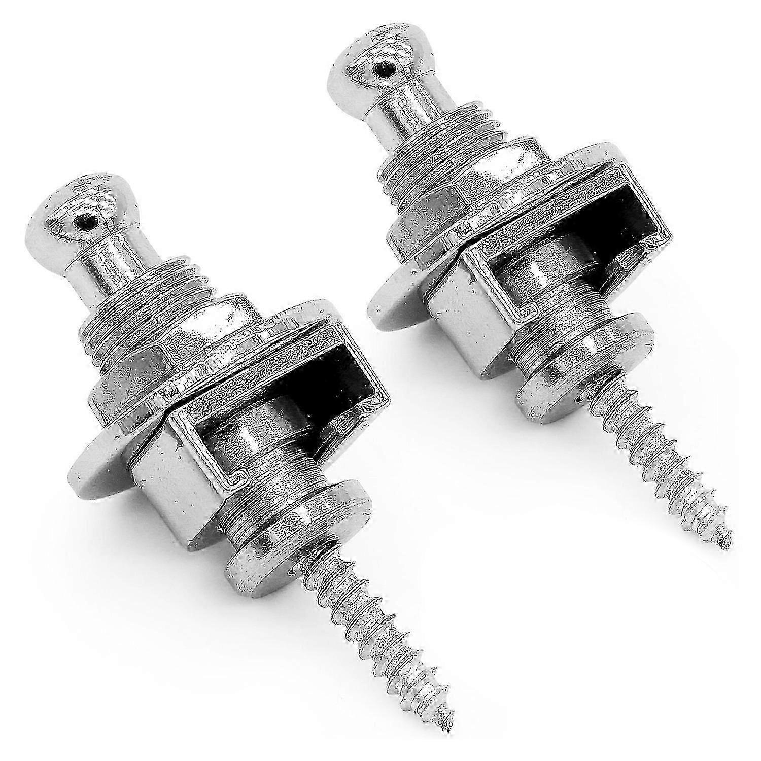 Strap locks for guitars - premium security system nickel 2-pack