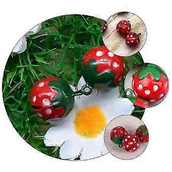 Strawberry Shape Pet Bells with Iron Material for Daily Use and Quick Release Buckle Red