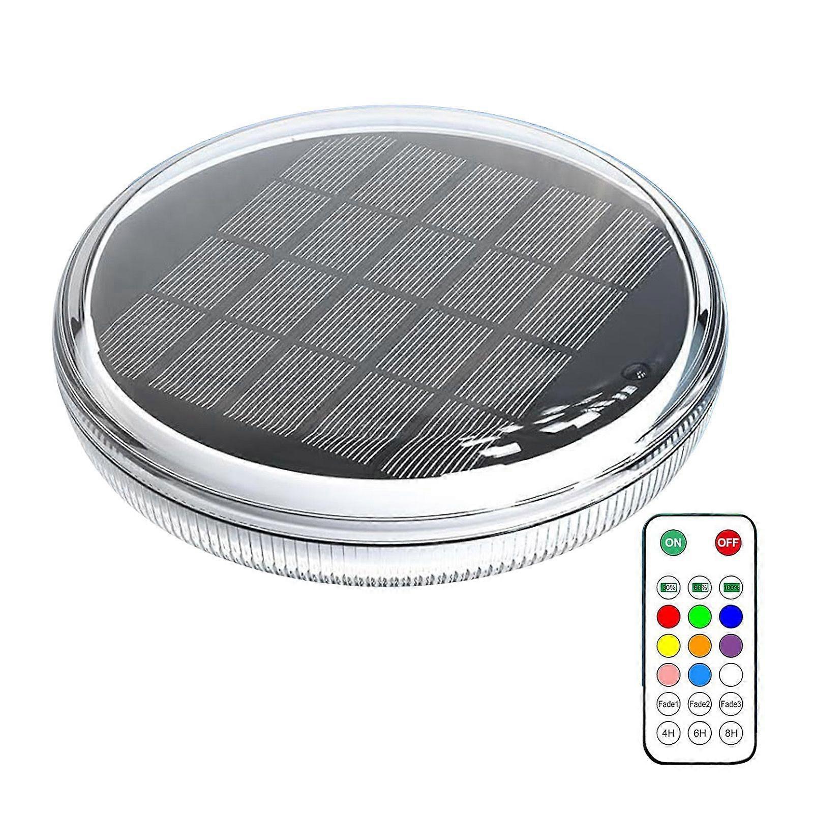 Solar Floating Pool Light Remote Control Pool Light with 12 Lighting Modes Timer Function IP67 Waterproof Solar Floating Light for Pools Bathtub Garde