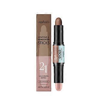 Zephoco 2-In-1 Contour High-Gloss Stick For Facial Brightening, Smooth And Light. Dual-Head Design High-Gloss Contouring All-In-One Stick