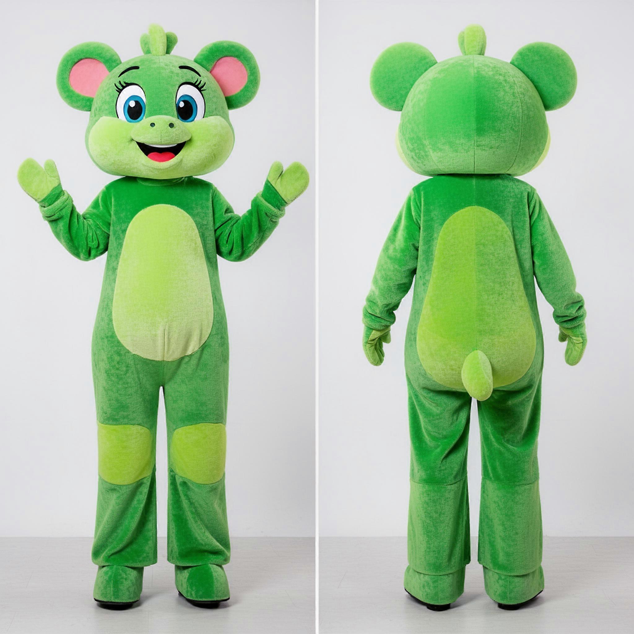 MASTICOT Emerald Green Towering Stilt Walker Mascot