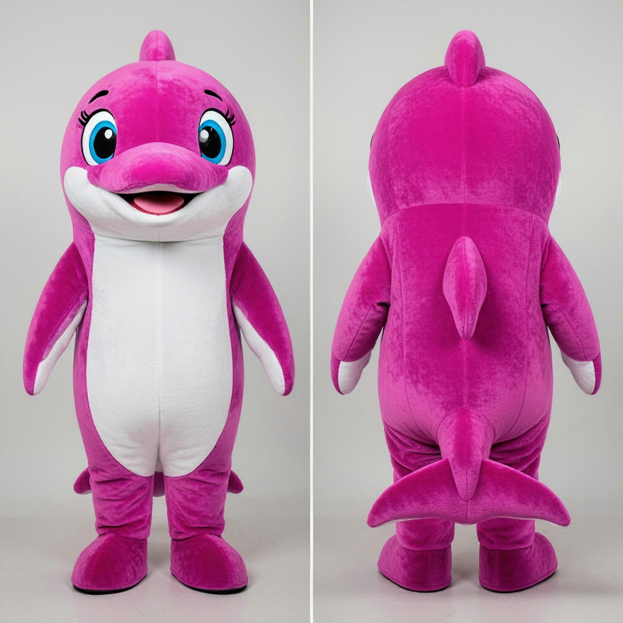 MASTICOT Magenta Playful Dolphin Mascot
