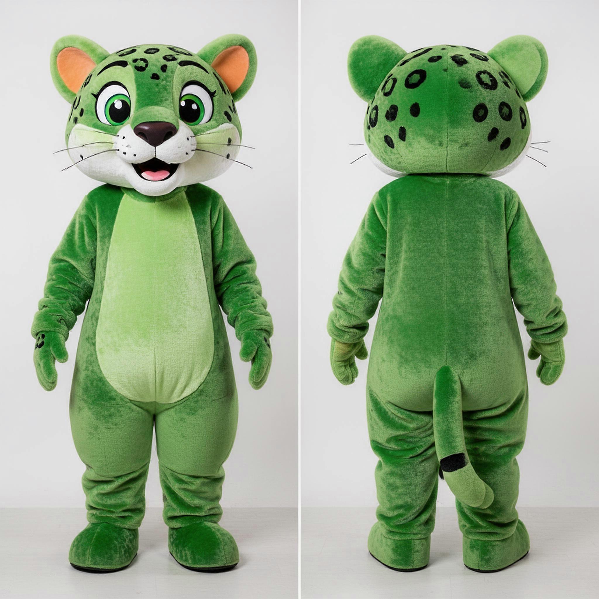 MASTICOT Green Rounded Jaguarundi Mascot