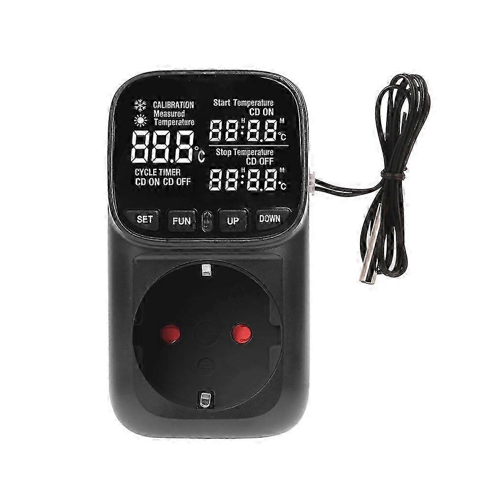 Digital Temperature Controller Socket with Timer Switch Heating Cooling for Refrigerator Aquaculture 230V EU Plug