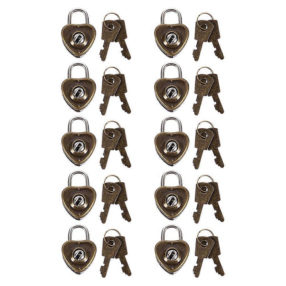 Rustproof Heart Shape Padlock Drawer Lock for Home Use 10Pcs Pack