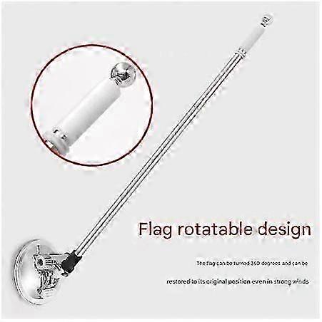 Suction Cup Flagpole Car Mount, Telescopic Flag Holder, Red