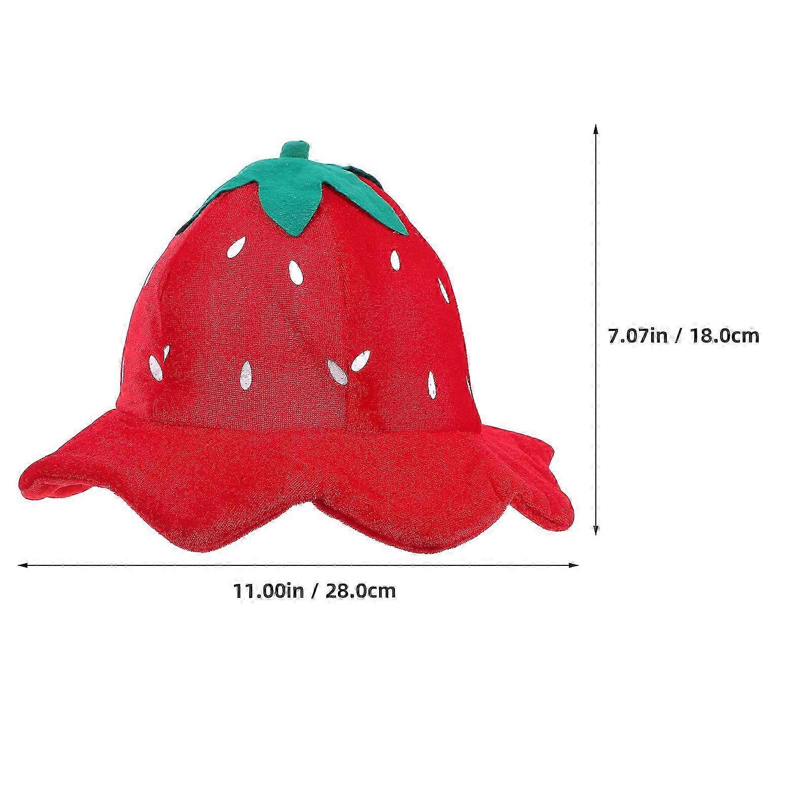 Comcompatible withtable Red Strawberry Hat compatible with Halloween Decorative Hat Cosplay