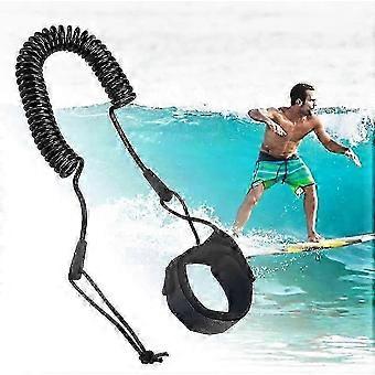 Adjustable Coiled SUP Surfboard Leash, 5.5mm TPU Surfing Cord with Ankle Strap Cuff_WYT