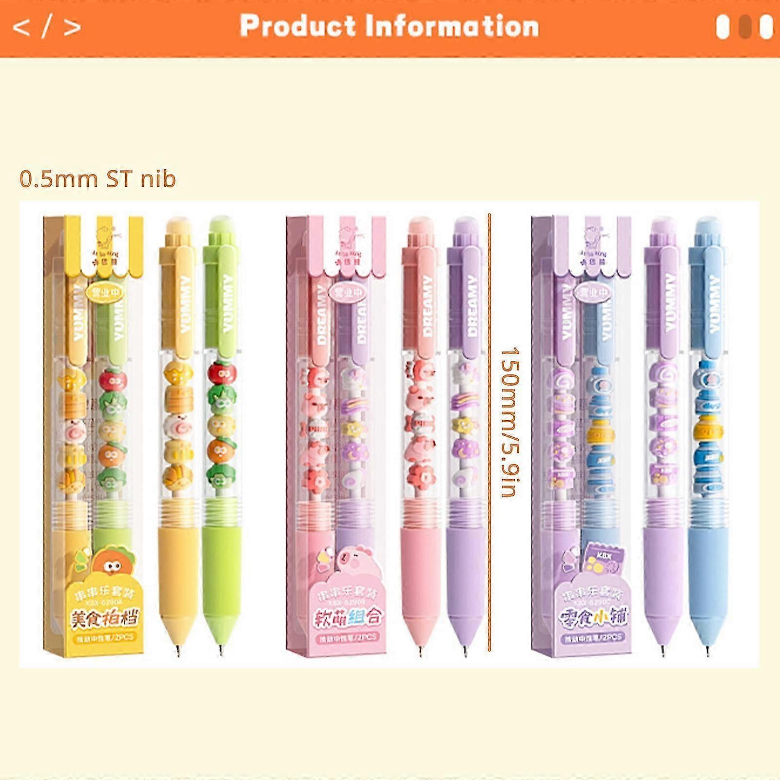 Quick-Dry Beaded Retractable Gel Pen
