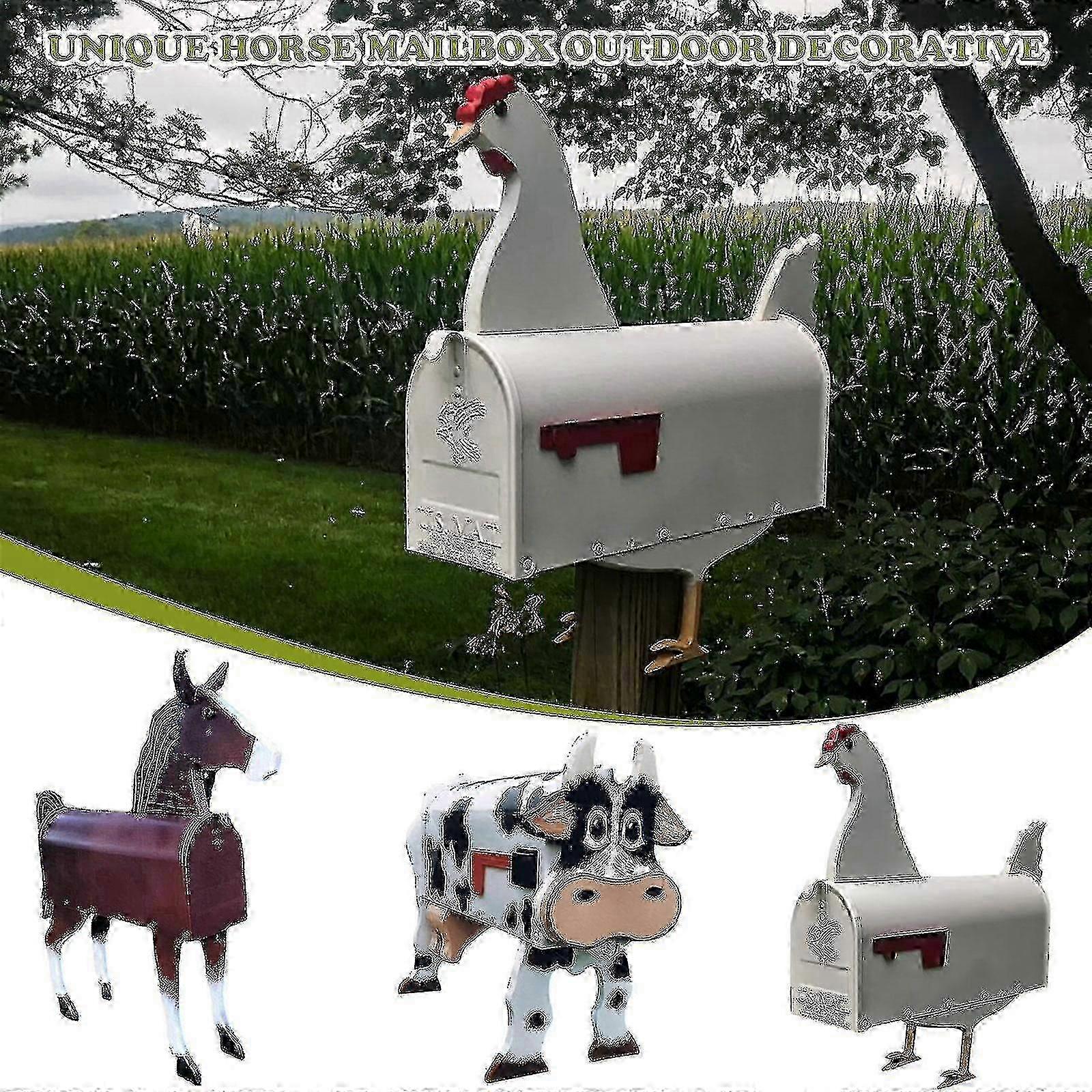 Horse-Themed Rustproof Metal Mailbox