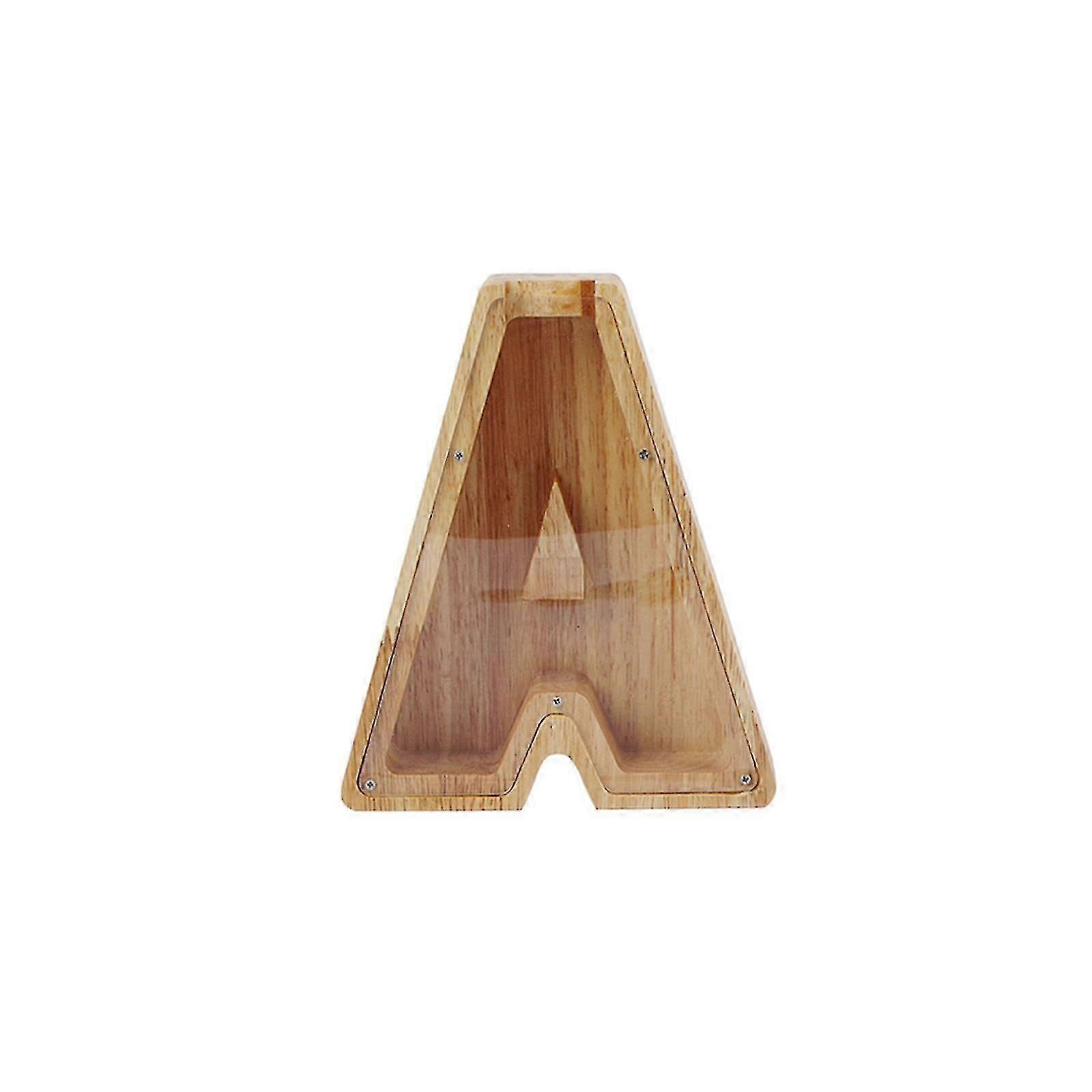 Cofrinho de bambu em formato de carta com visor.