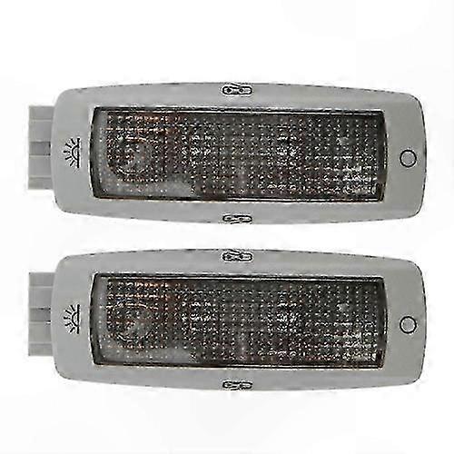 2-Pack High-Brightness Dome Lights, Gray Shell, Interior Reading Lamp Replacement for Vehicles