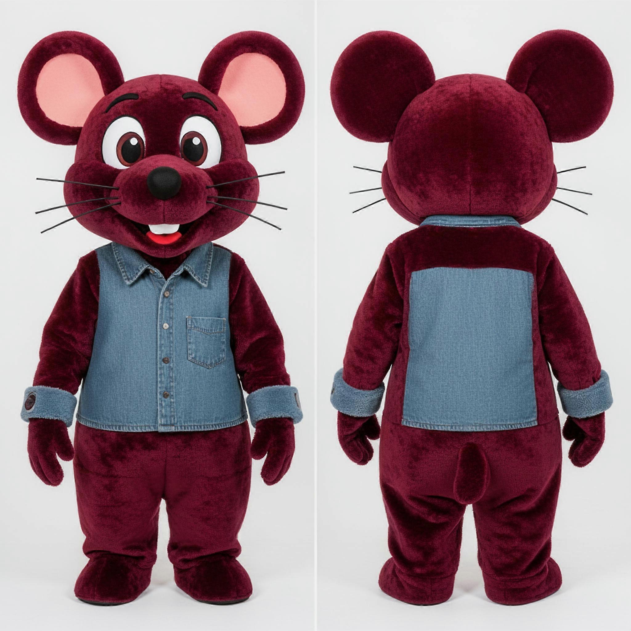 MASTICOT Maroon Plush Mouse Mascot