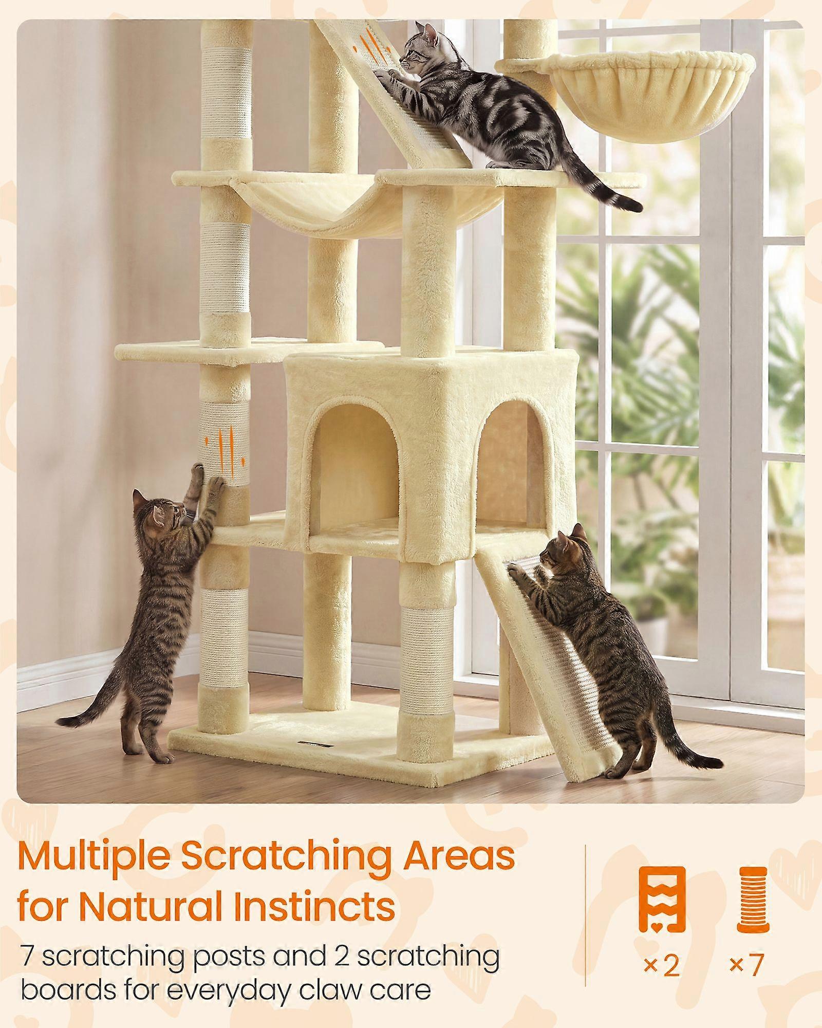 Cat Tree with Sisal Scratching Posts 81.1"H