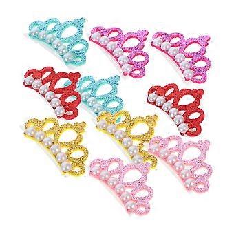 Pet Hair Clips Pearl Crown Shaped for Decoration 30Pcs Hair Pins Set