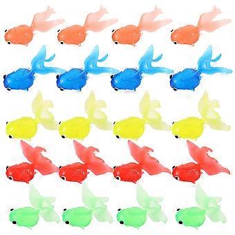 Fake Goldfish Floating Model Aquarium Decoration for Playing 20Pcs Assorted Color