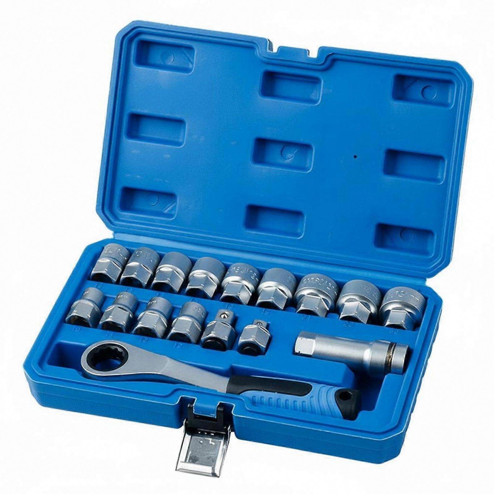 17-Piece Chrome Vanadium Steel Pass-Through Socket Set