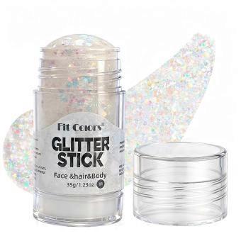 Body Glitter Stick, Patriotic Red White Blue Face & Hair Glitter for 4th of July, USA Flag Sparkling Rave Makeup Accessories fyt