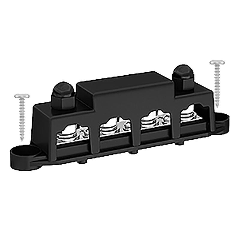 2Pcs 12V Power Distribution Block 250A Bus Terminal Block with Cover 4 x 3/8 Inch Binding Posts, Re
