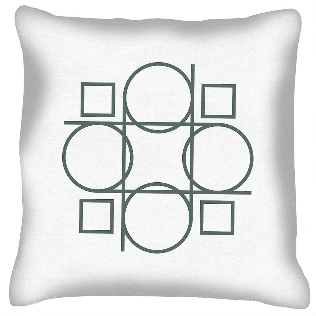 Geometric Shape Circles & Squares Cushion
