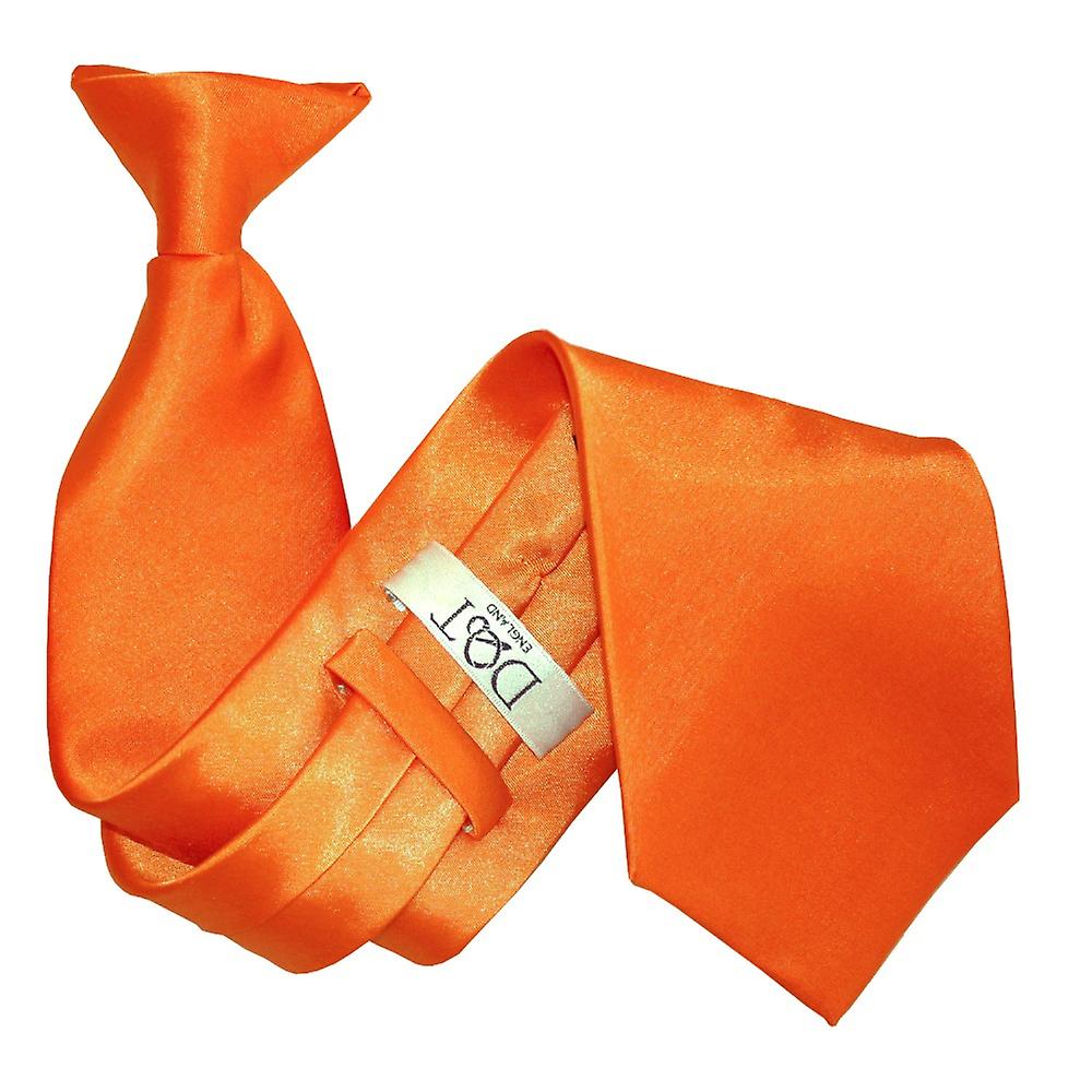 Burnt Orange Plain Satin Clip On Tie