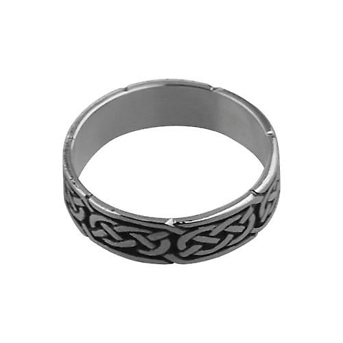 Silver oxidized 6mm Celtic Wedding Ring Size Z